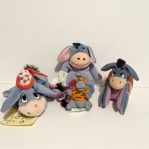 Eeyore Winnie the Pooh Y2K Plush Lot Vintage Beanie Stuffed Animal Toys Bundle